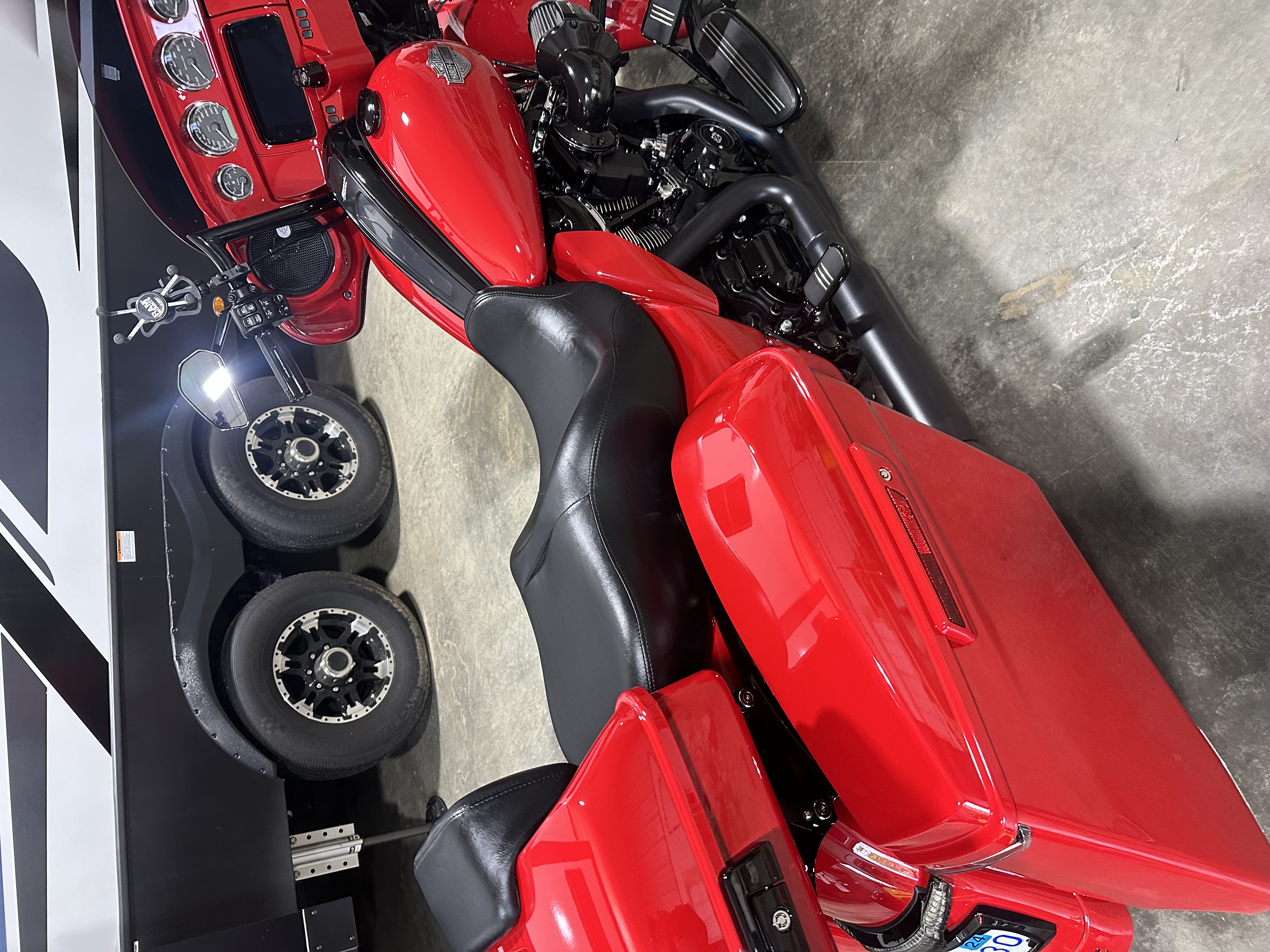 Harley-Davidson motorcycle detail — deep red gloss
